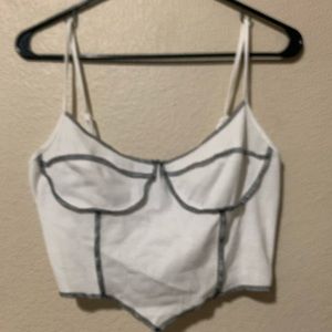Contrast stitching crop top
